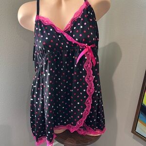 Cacique Intimates Size 22/24 polka dot Print Babydoll
